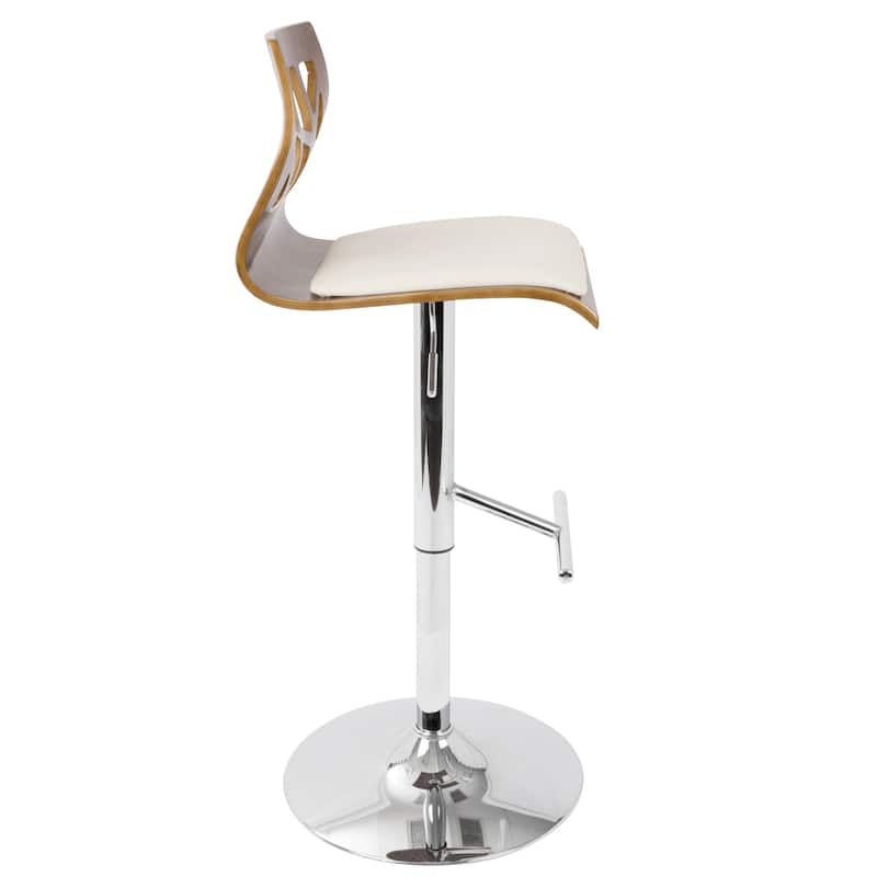 Carson Carrington Sala Mid-Century Modern Walnut Wood Adjustable Barstool - N/A