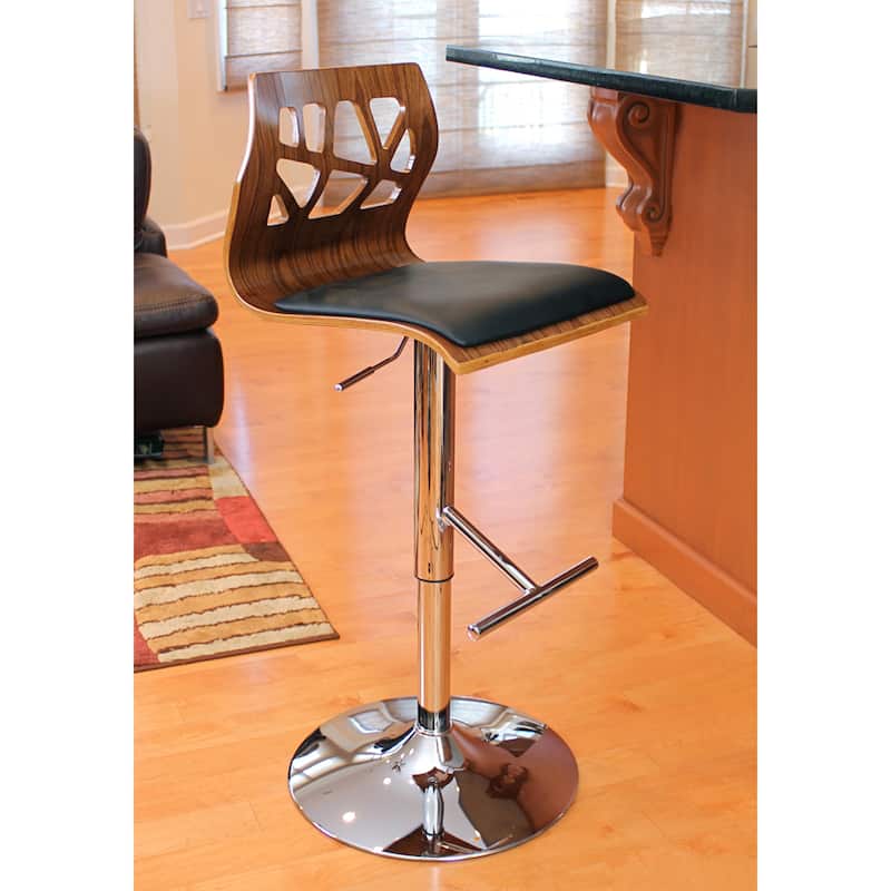 Carson Carrington Sala Mid-Century Modern Walnut Wood Adjustable Barstool - N/A
