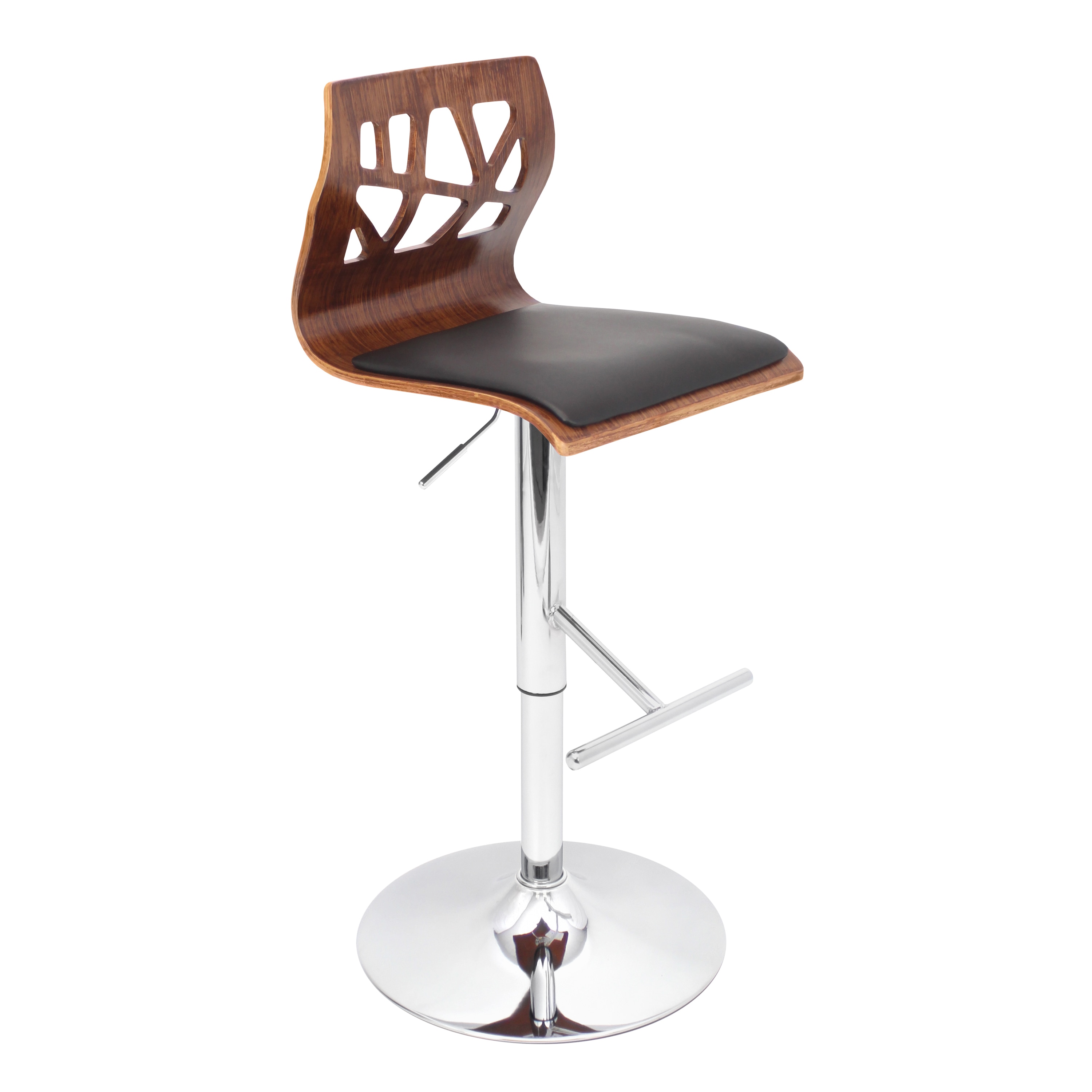 Folia Walnut Wood Adjustable Barstool