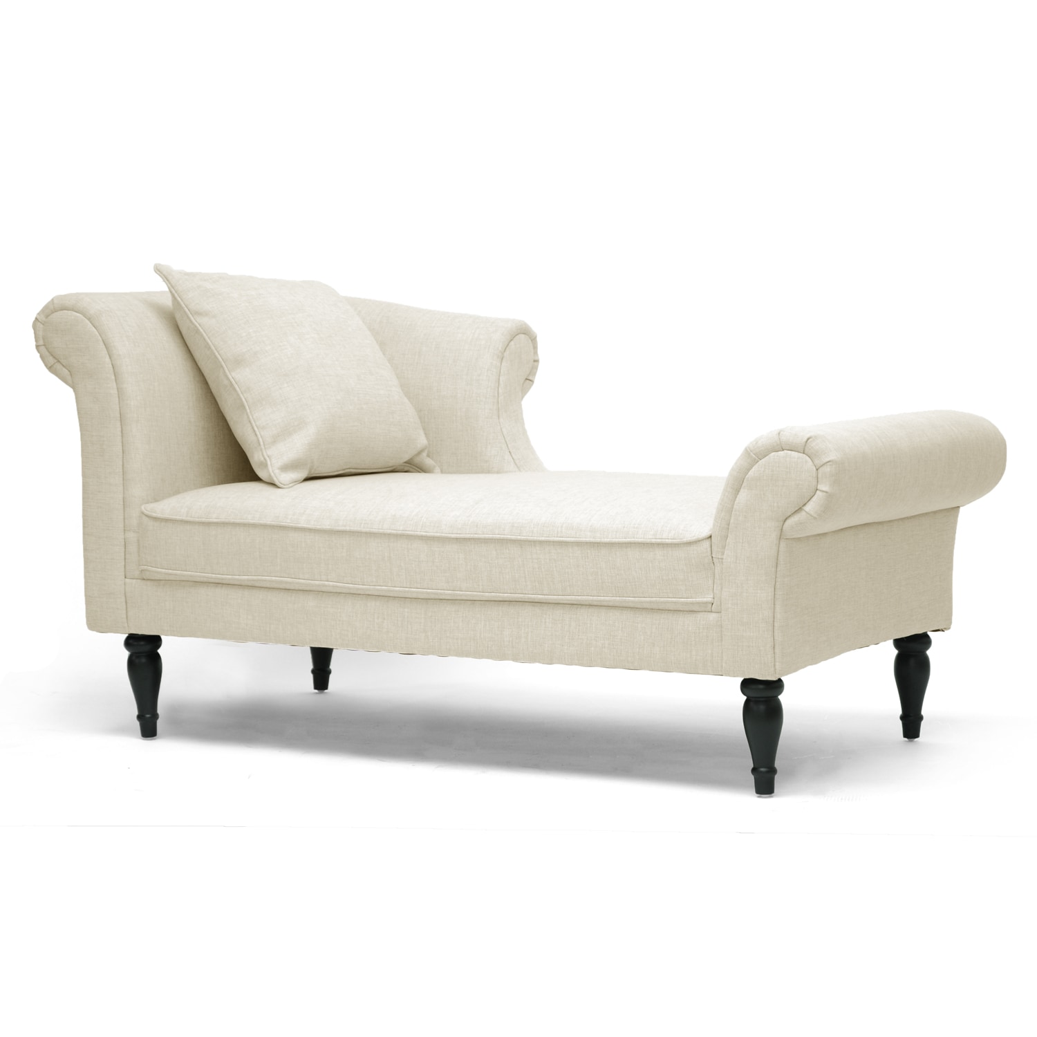 Lucille Beige Linen Victorian Chaise