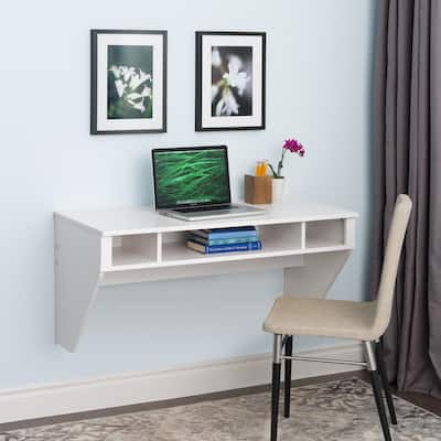 Prepac SOHO White Designer Floating Desk