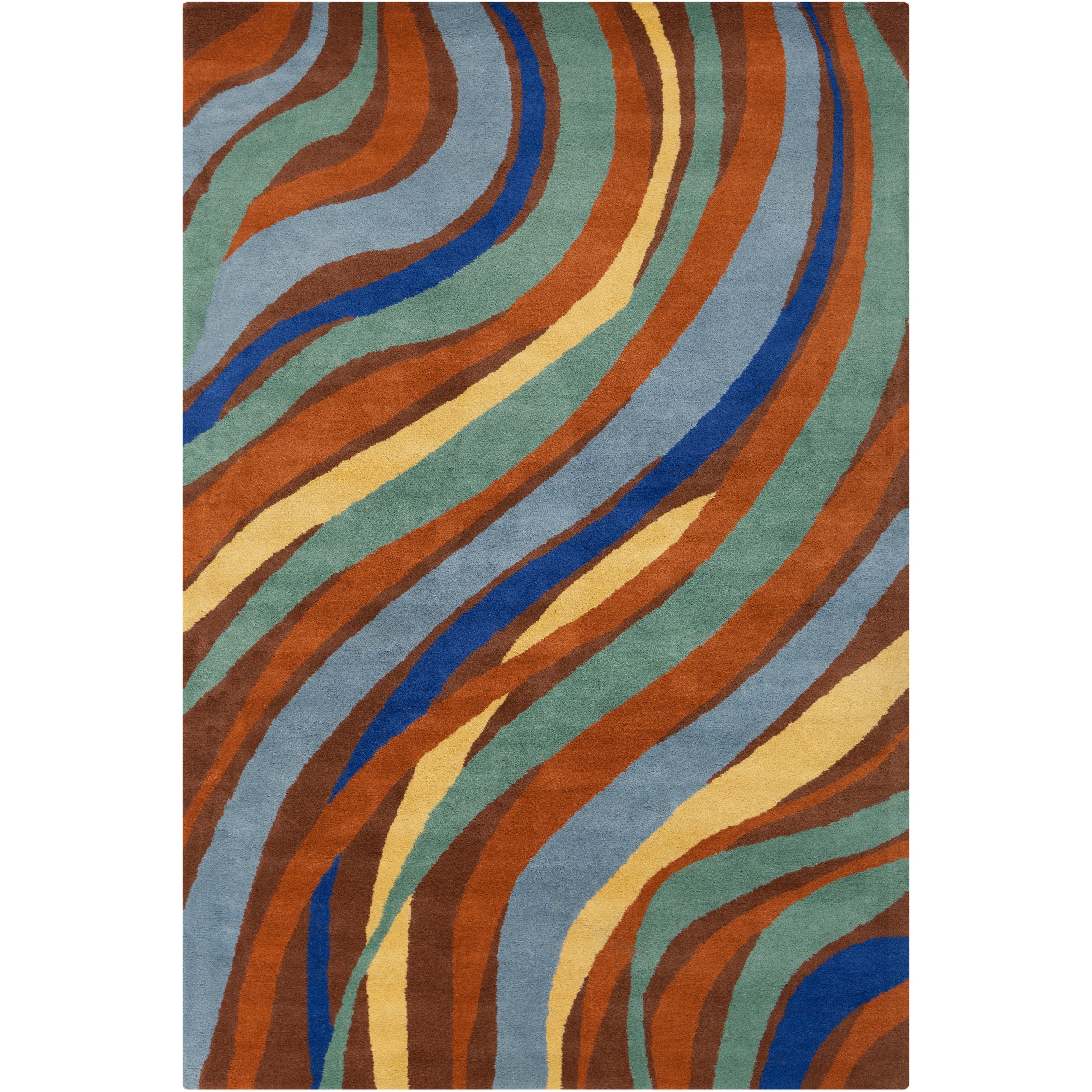 Allie Handmade Multicolor Abstract Wool Rug (5 X 76)