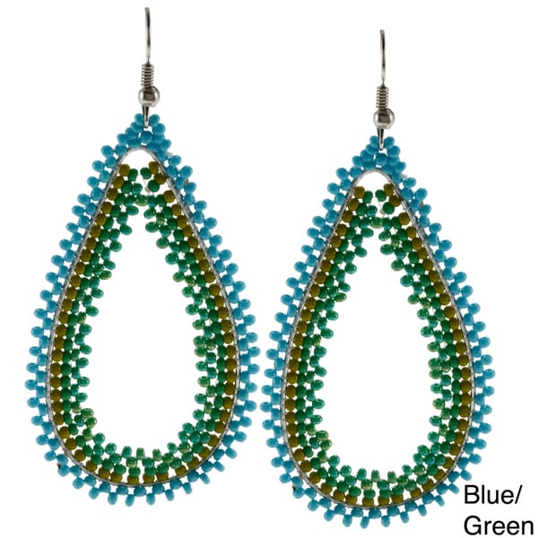 Beaded Tear Drop Hallow Earrings (South Africa) Earrings