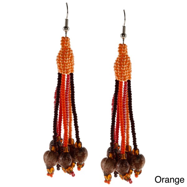 Woven Dangly Seed Bead Earrings (South Africa) Earrings