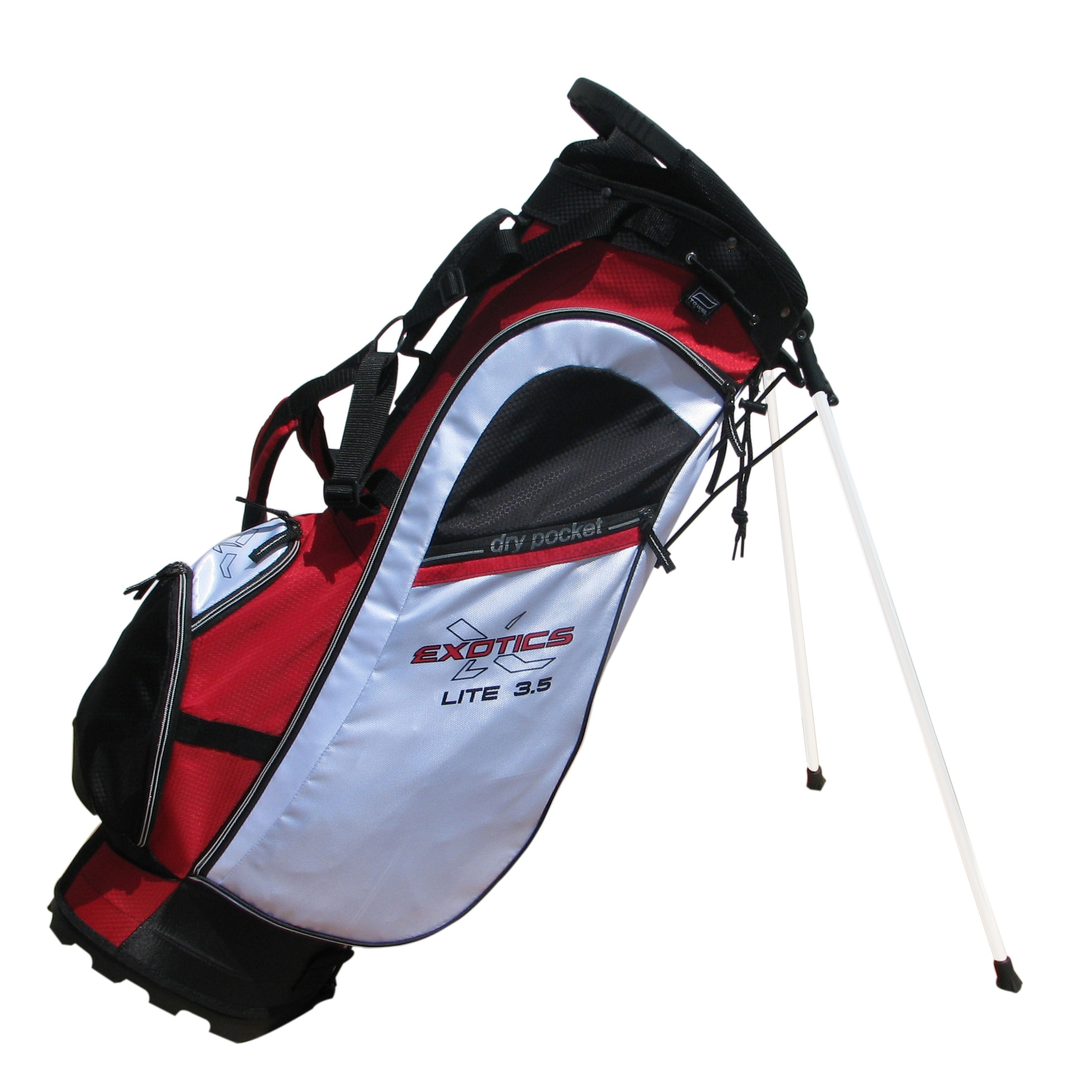 Tour Edge Exotics Red/ White/ Black Lite 3.5 Stand Bag