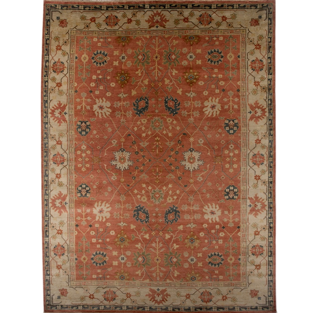 Hand knotted Oriental Rust Wool Area Rug (2 X 3)