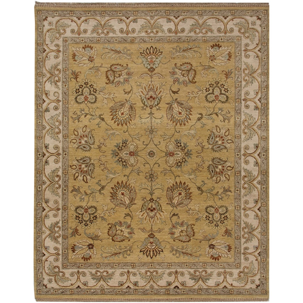 Hand knotted Oriental Bright Gold Wool Area Rug (6 x 9) Was $731.99