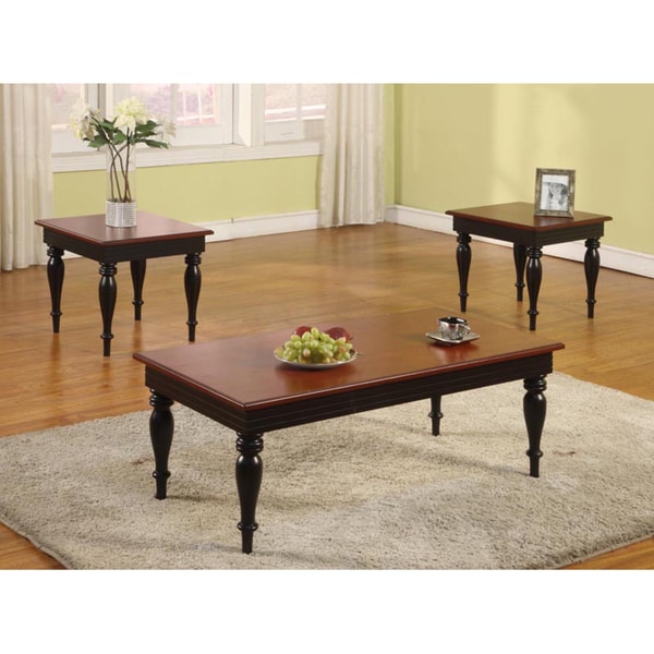 3 Piece Dark Walnut Cocktail And End Table Set Free