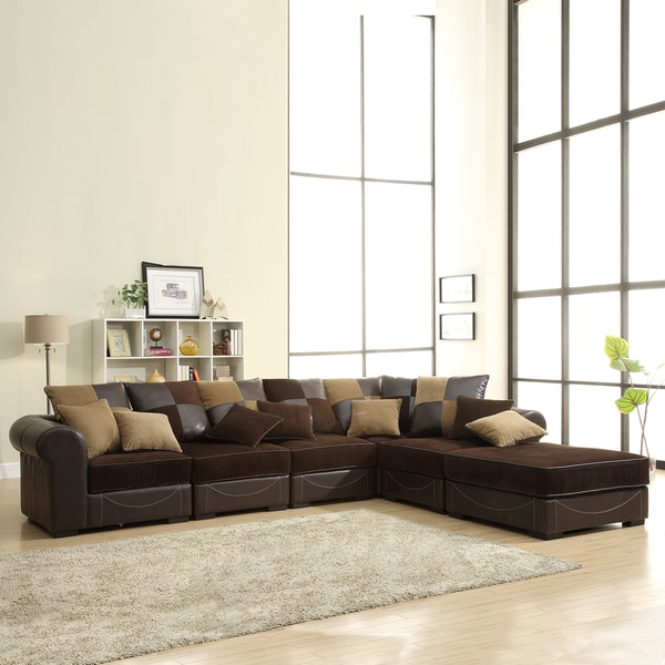 Alessandra Chocolate 6-piece Sectional Set