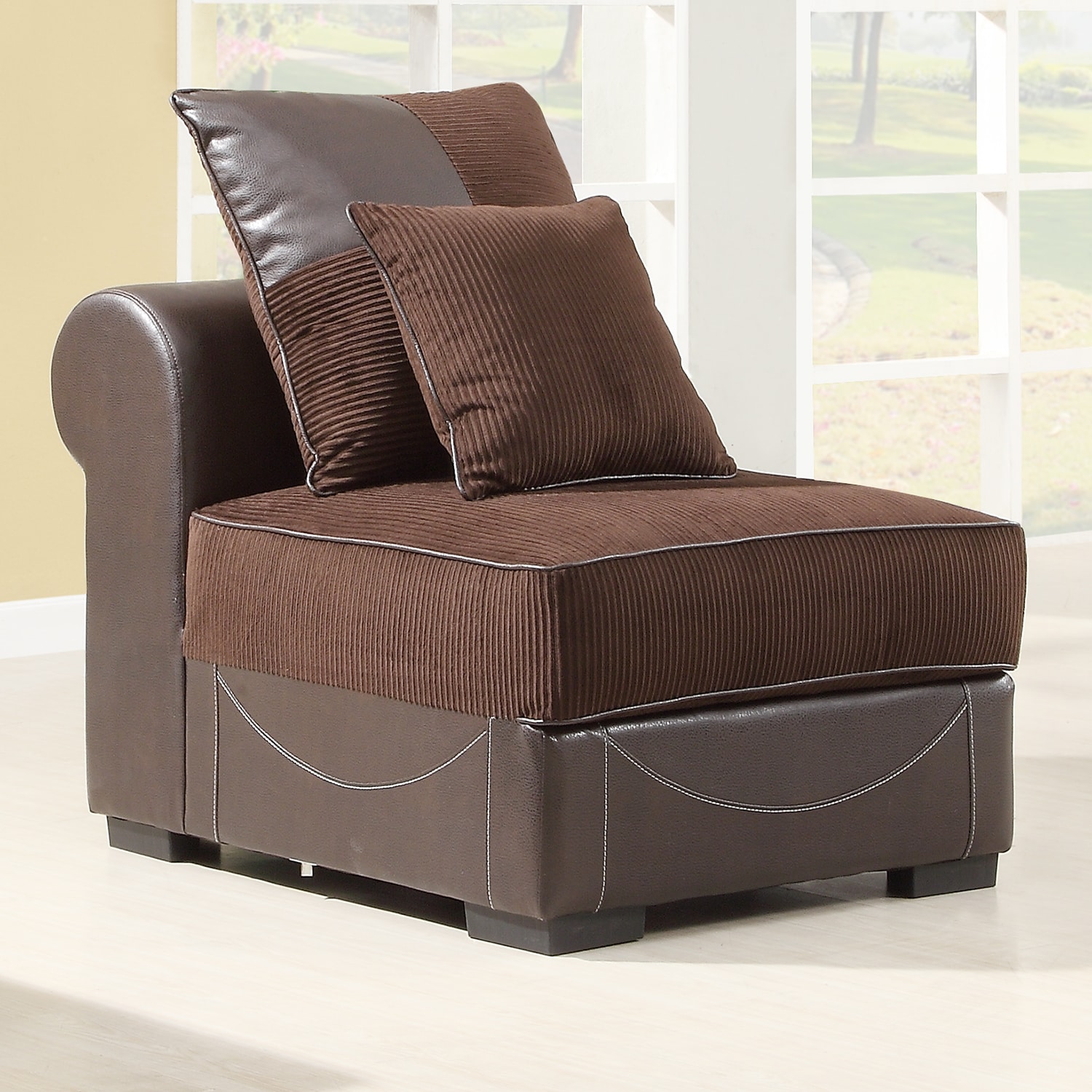 Alessandra Chocolate Armless Chair