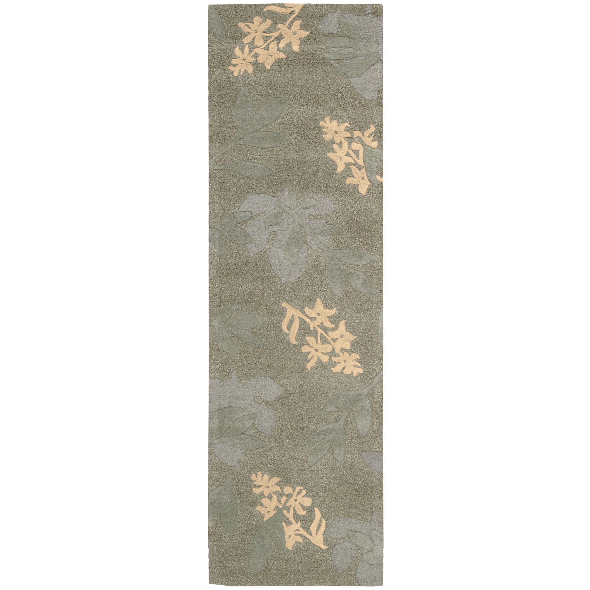 Nourison Hand tufted Skyland Sage All Over Leaf Rug