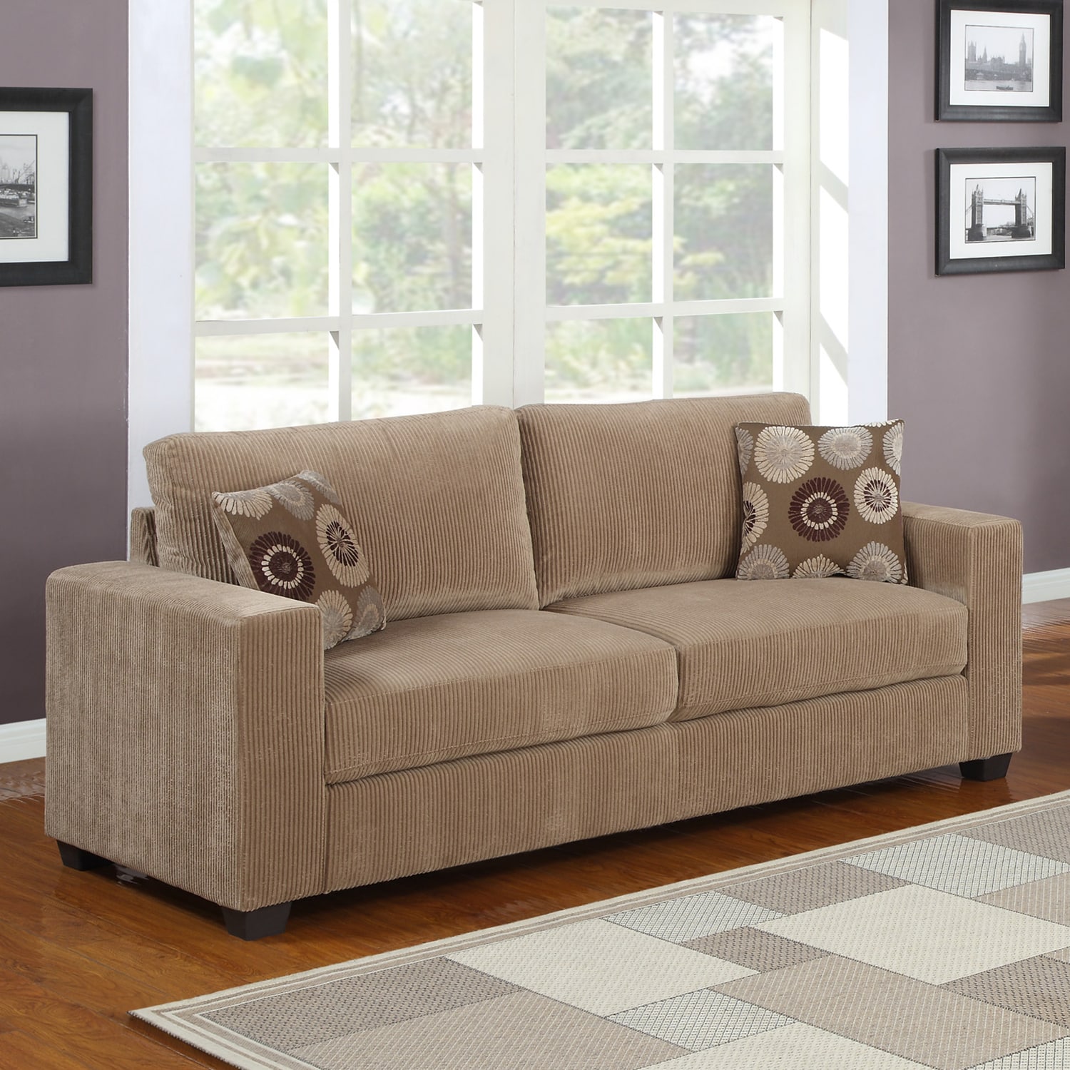 Colette Brown Corduroy Sofa