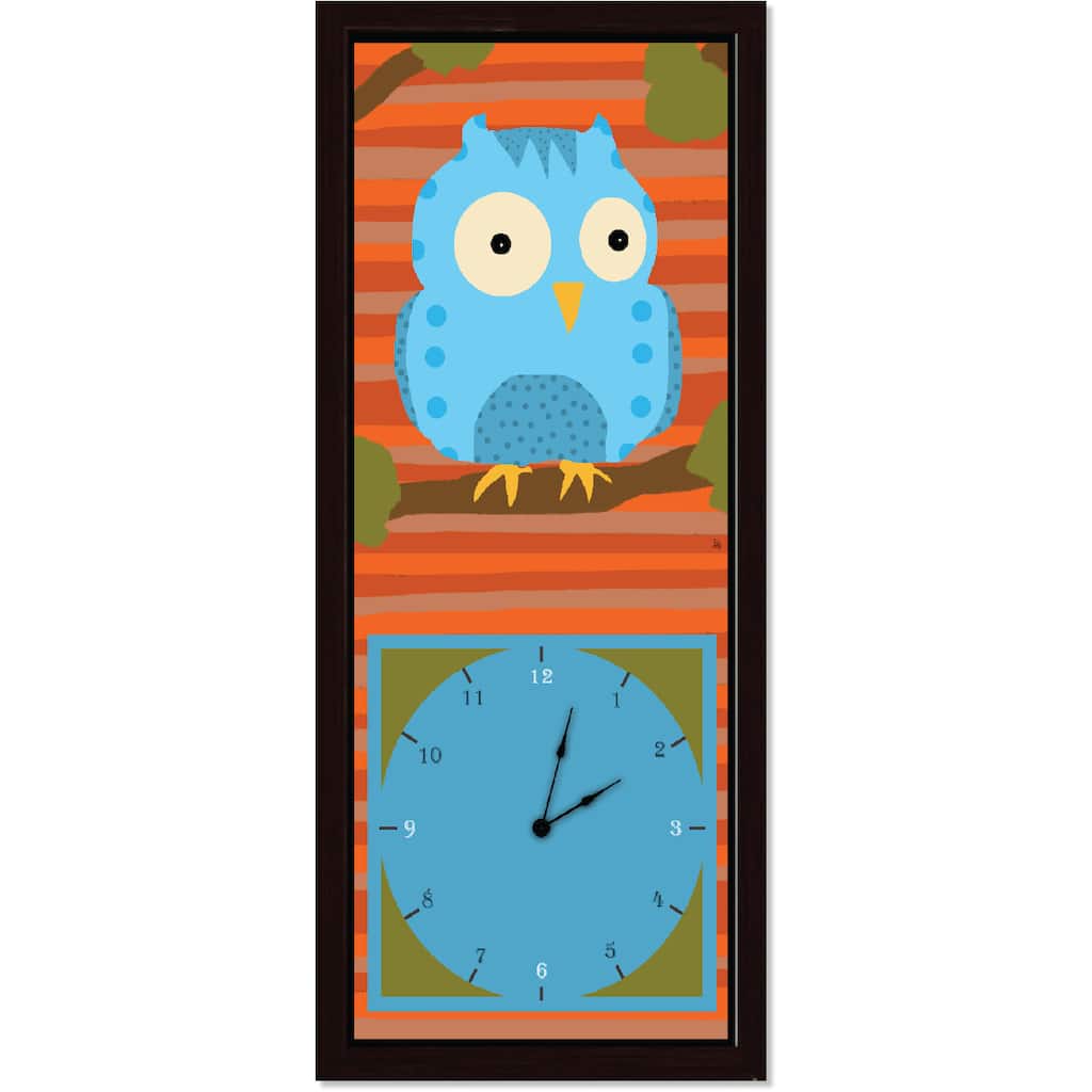 Ankan 'Blue Owl' Clock Art