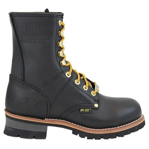 Men's AdTec 1428 Logger Boots 9in Steel Toe Black - 14796690 ...