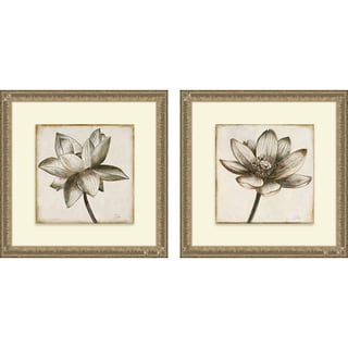 Patricia Pinto 'Sepia Lotus I & II' Framed Print Prints