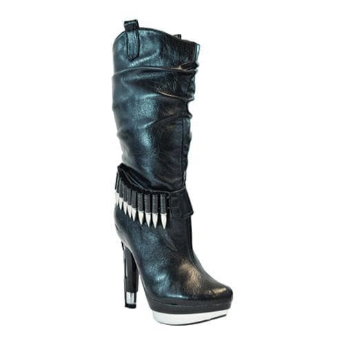 Womens Highest Heel Handgun 11 Black PU  ™ Shopping