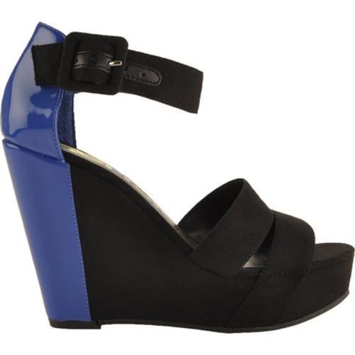 Women's Kensie Girl Galia Black/Electric Blue Suede/Patent PU kensie girl Heels