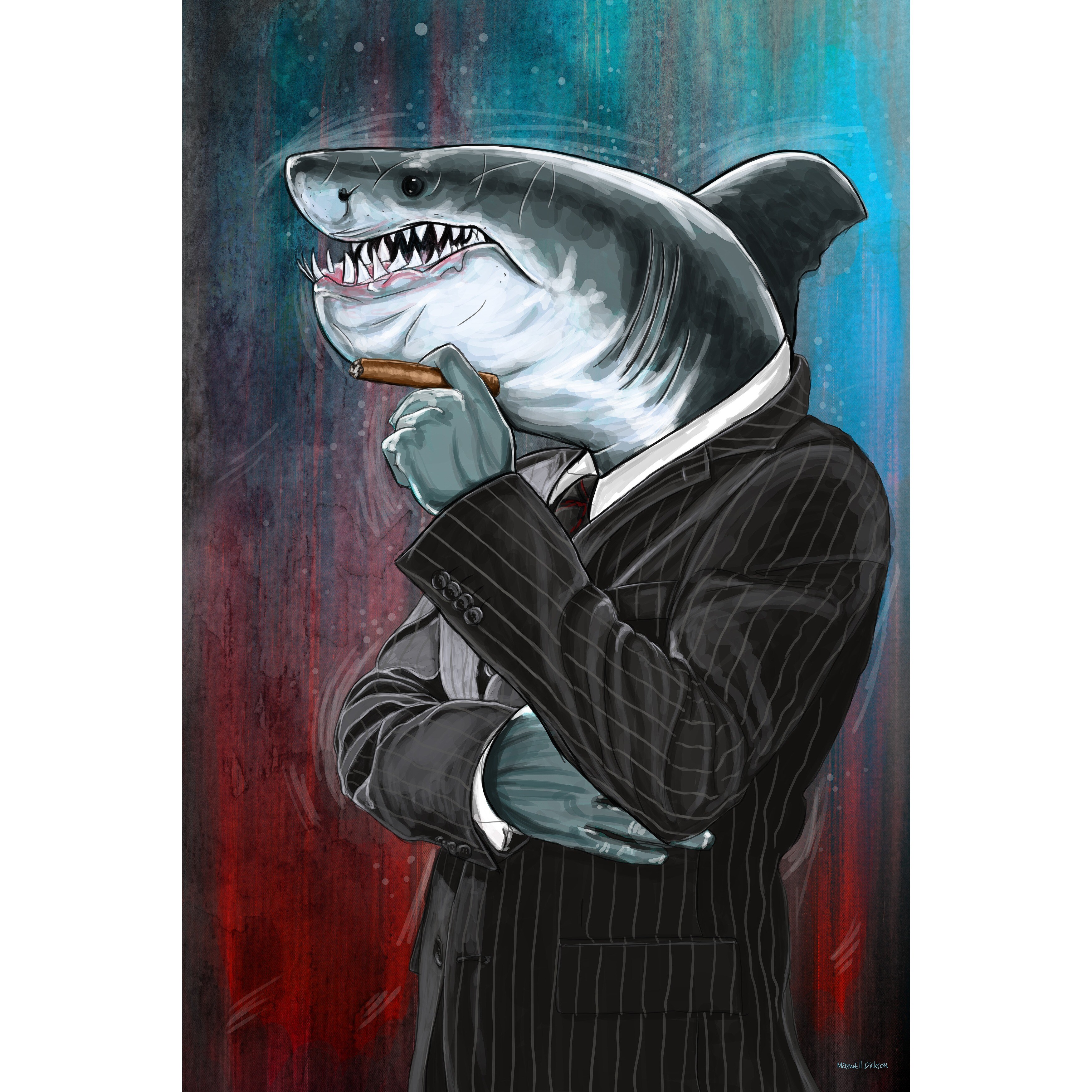 WEB限定お買い得商品の新着アイテム Maxwell Dickson 'Business Shark' Canvas Art Print - Bed Bath アイドル