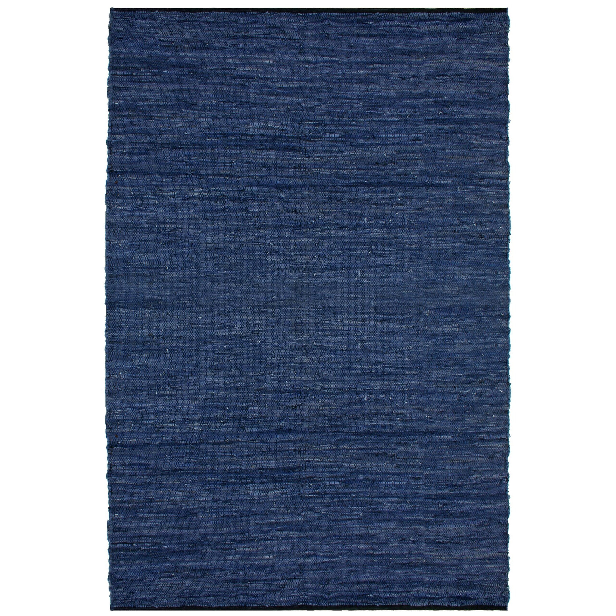 Hand woven Matador Blue Leather Rug (9 X 12)