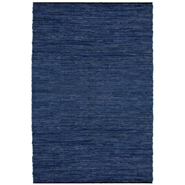 Hand-woven Matador Blue Leather Rug (9' x 12') - 9' x 12'