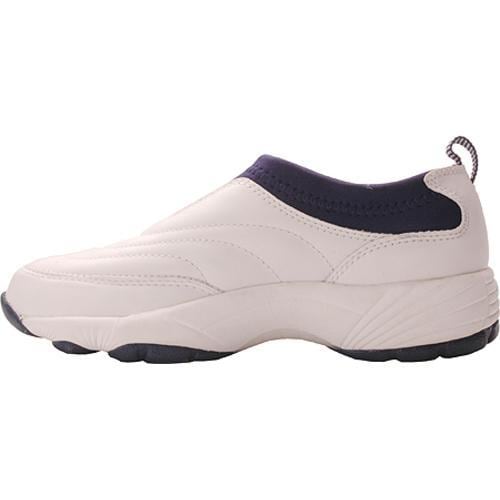 Women's Propet Wash & Wear Slip On? White/Navy Slip ons