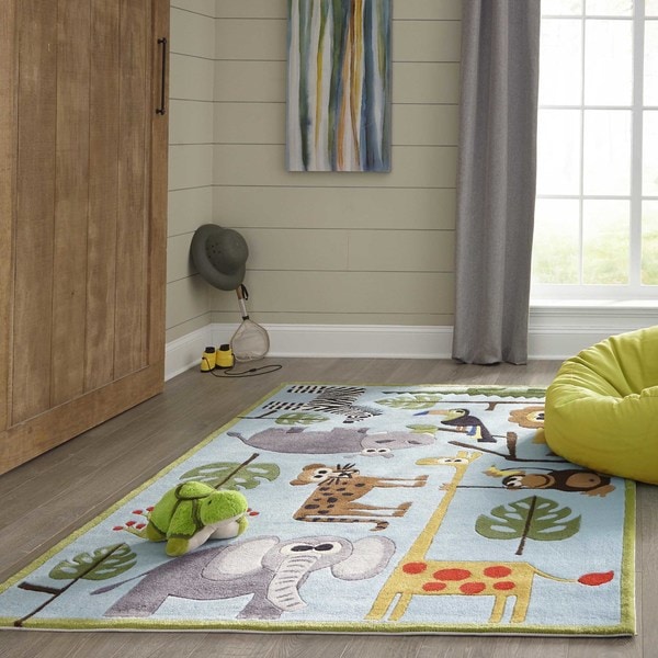 Momeni Lil Mo Whimsy Blue Safari Hand Tufted And Carved Momeni Lil Mo Whimsy Blue Safari Hand Tufted And Carved Rug