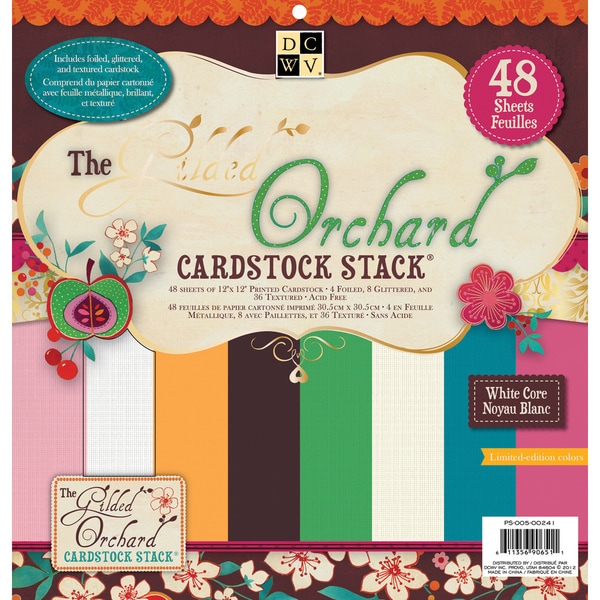 Gilded Orchard Solid Cardstock Stack 12"X12" 48 Sheets Die Cuts with a View Cardstock