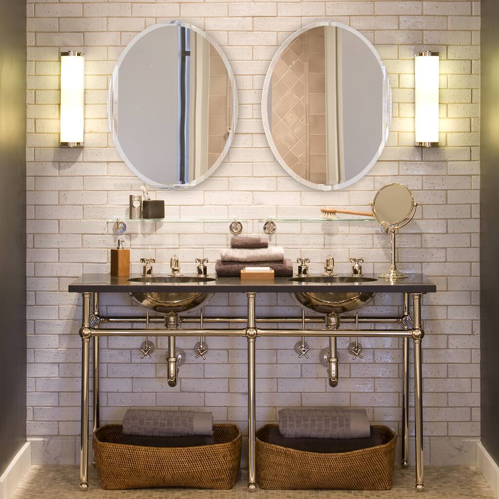 Ren Wil Beveled Frameless Oval Mirror - 28x22x2