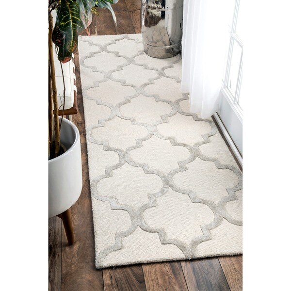 nuLOOM Handmade Moroccan Trellis Faux Silk Wool Runner (2'6 x 8') - 2'6 x 8'