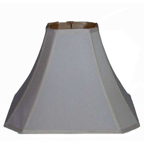 Bright White Cut Corner Silk Square Shade Crown Lighting Table Lamps