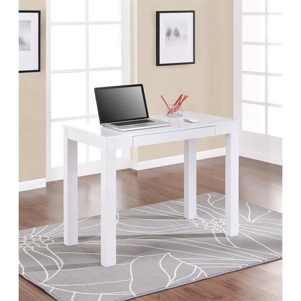 Singledrawer White Parsons Desk Free Shipping Today