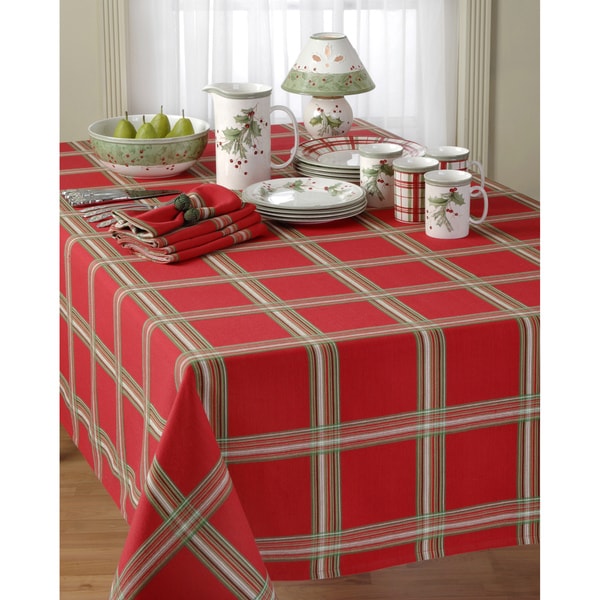 Shop Lenox Holiday Gathering Plaid Tablecloth - Free ...