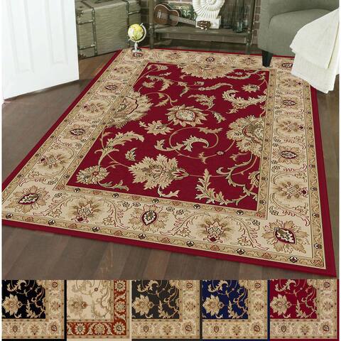 Admire Home Living Amalfi Traditional Floral Scroll Pattern Area Rug