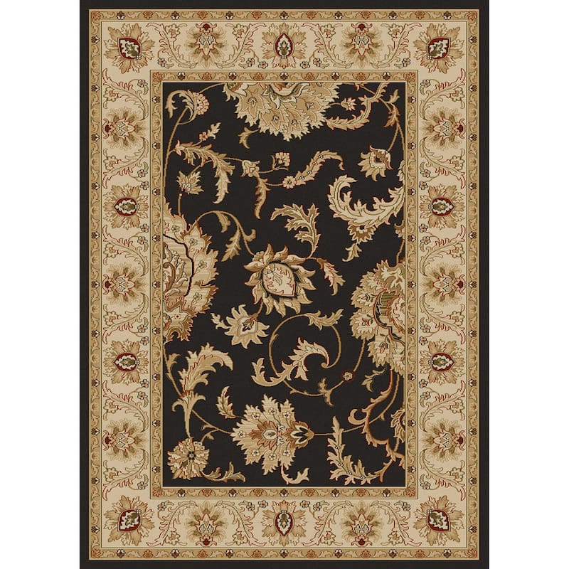 Admire Home Living Amalfi Traditional Floral Scroll Pattern Area Rug - 3'3" x 4'11"/Surplus1 - Brown