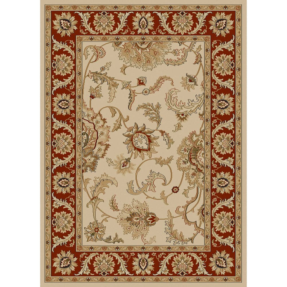 Admire Home Living Amalfi Traditional Floral Scroll Pattern Area Rug