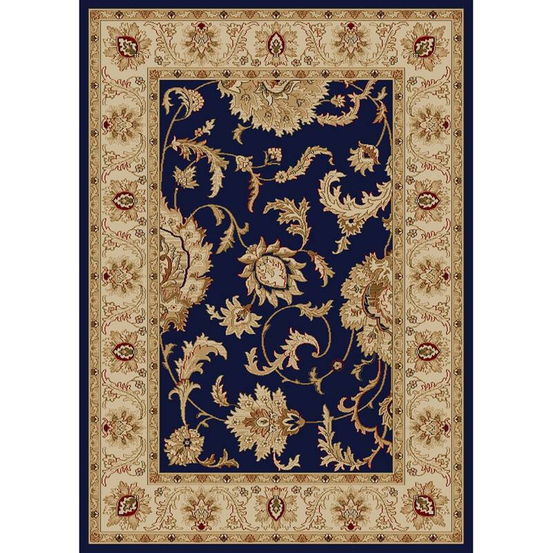 Admire Home Living Amalfi Traditional Floral Scroll Pattern Area Rug - 3'3" x 4'11"/Surplus - Blue