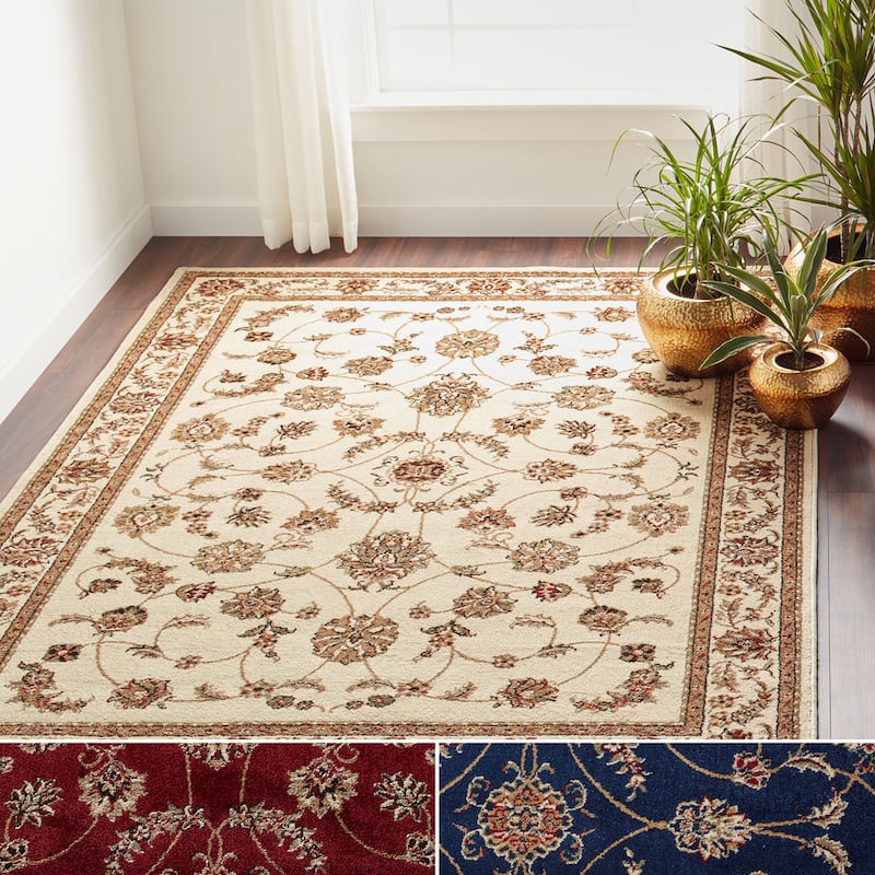 Admire Home Living Amalfi Traditional Scroll Pattern Area Rug - Brown 2'2" x 7'7" Runner/Surplus1