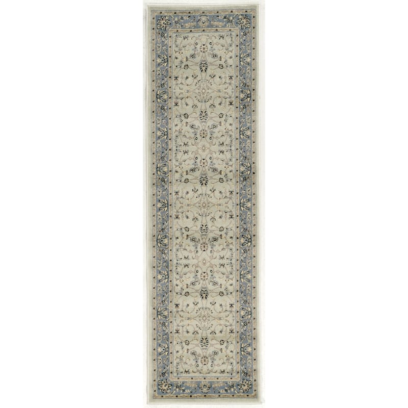 Admire Home Living Amalfi Traditional Scroll Pattern Area Rug - Green/Grey - 2'2 X 7'7