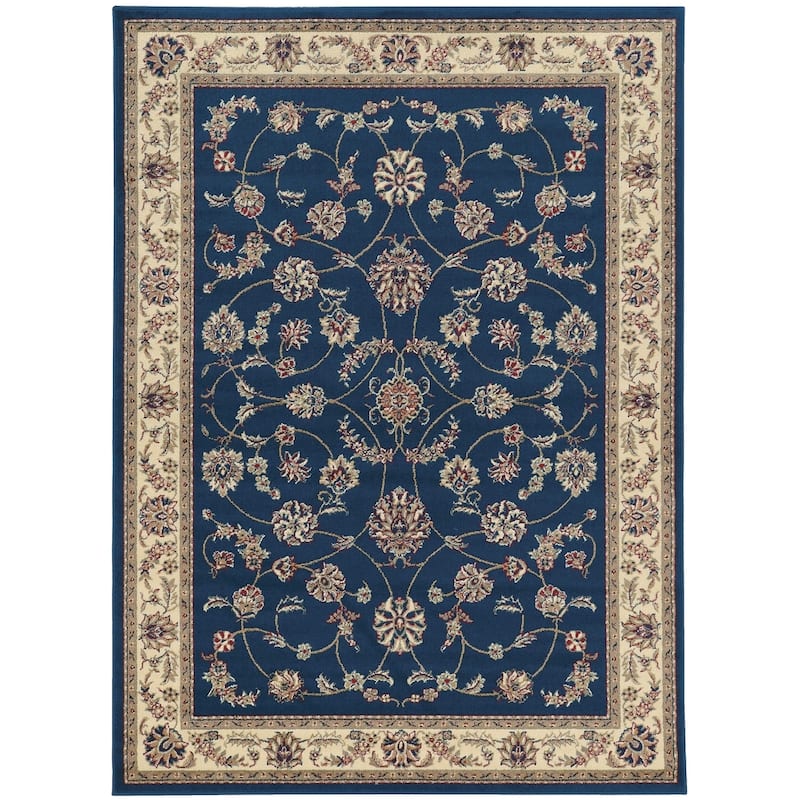 Admire Home Living Amalfi Traditional Scroll Pattern Area Rug - Blue/Navy - 7'9 X 11'