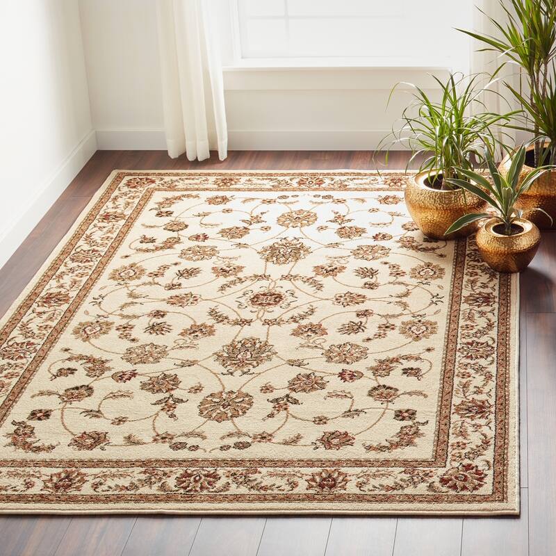 Admire Home Living Amalfi Traditional Scroll Pattern Area Rug - ivory - 3'3" X 4'11"