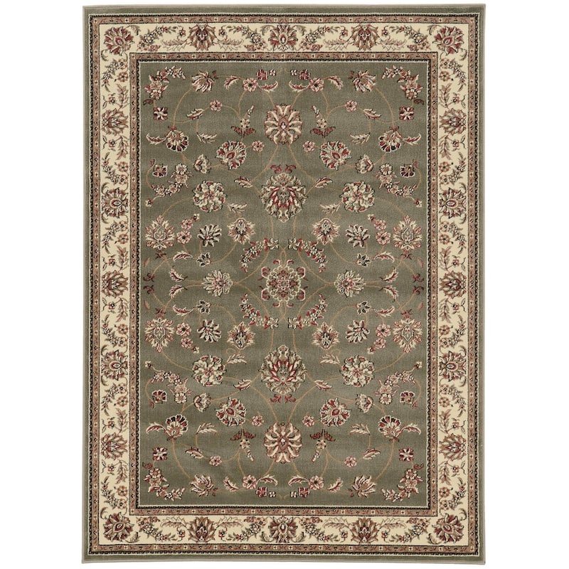 Admire Home Living Amalfi Traditional Scroll Pattern Area Rug - SAGE - 5'5" X 7'7"