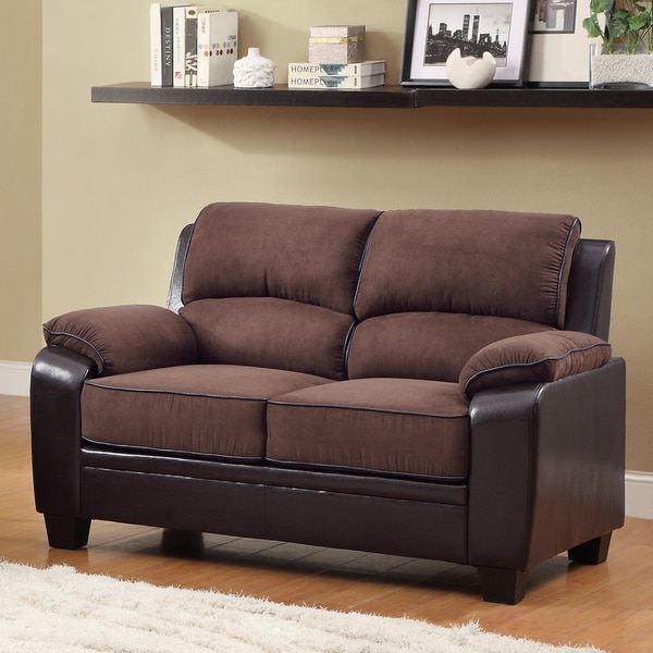 TRIBECCA HOME Morena Dark Brown Two Tone Microfiber Contemporary