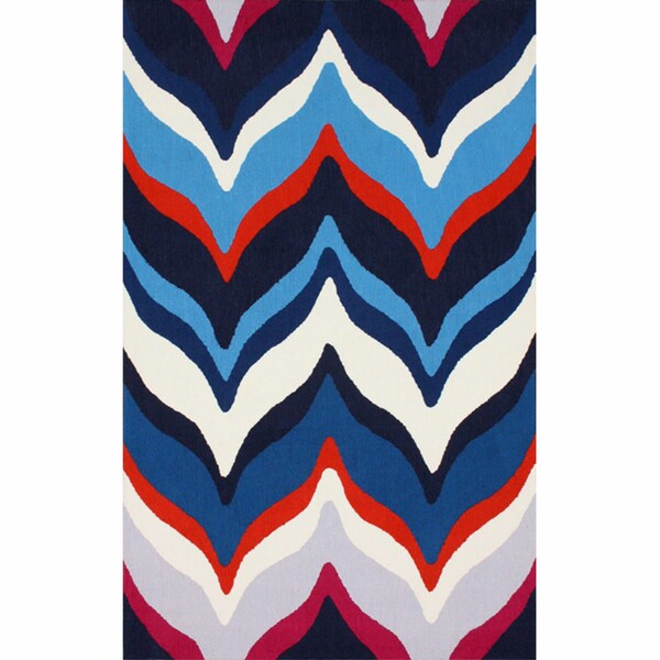 nuLOOM Handmade Chevron Waves Multi Rug