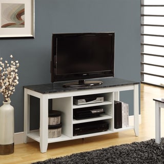 Shop White Grey Marble 48 Inch Tv Console Free Shipping