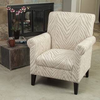 Animal Print Glam Living Room Chairs For Less Alow Beige Zebra Fabric Club Chair By Christopher Knight Home