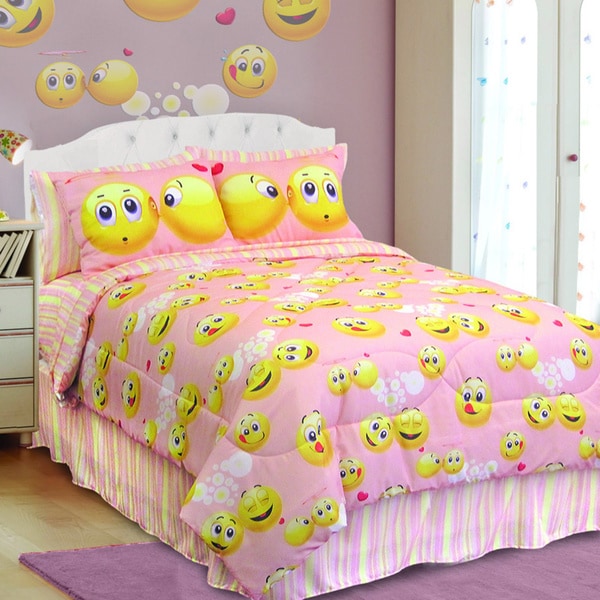 Shop Veratex Emoji 4-piece Comforter Set - Free Shipping ...