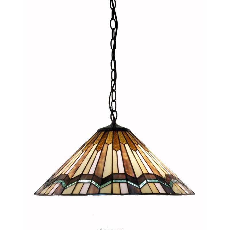 Tiffany Style Arrow Head Hanging Lamp - Brown