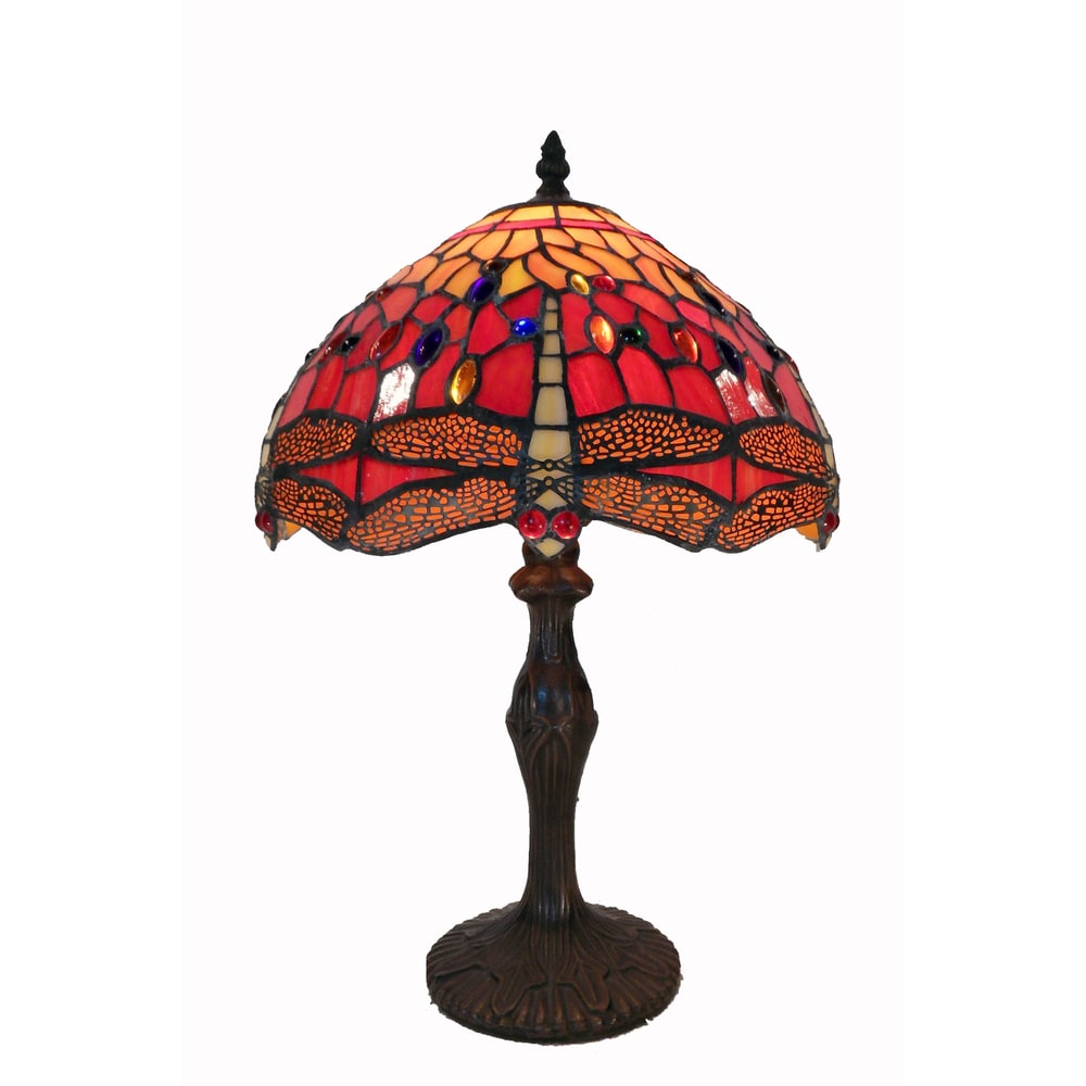 red tiffany lamp shade