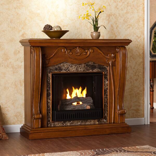Shop Upton Home Sandro Walnut Gel Fuel Fireplace Free Shipping