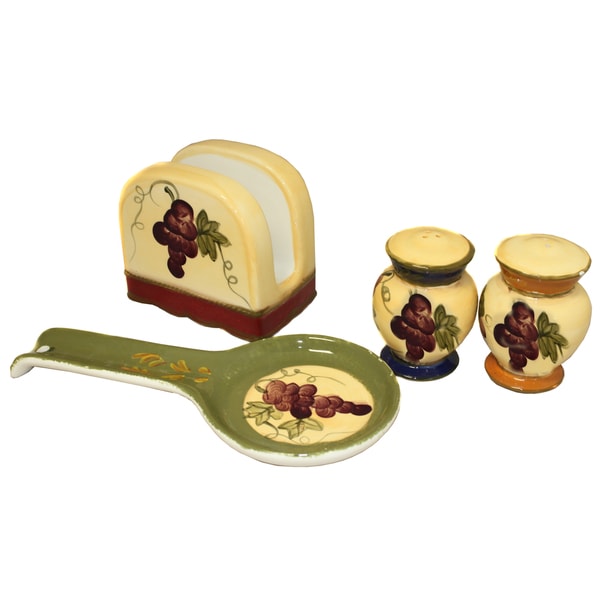 Shop Napa Vineyard Hand Painted 4piece Tabletop Gift Set Free
